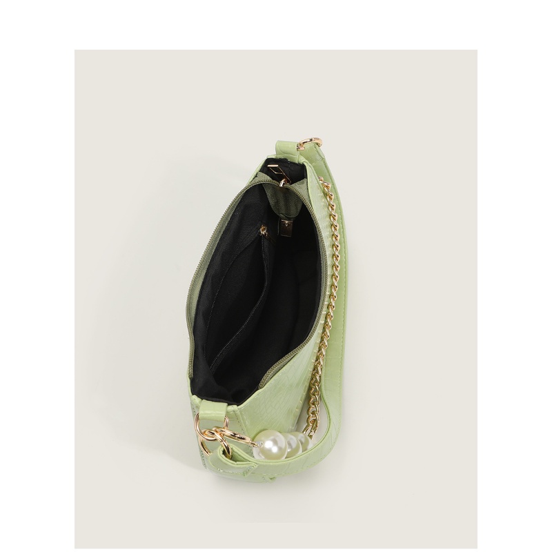 Túi Xách Đeo Vai Phối Dây Xích Đính Ngọc Trai Đơn Giản Xinh Xắn