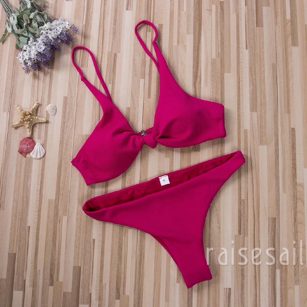 Bộ bikini hai mảnh màu trơn quyến rũ cho nữ | BigBuy360 - bigbuy360.vn
