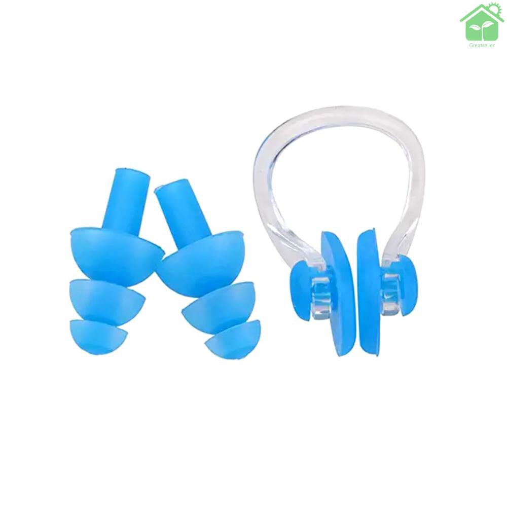 Silicone Bộ Nút Bịt Mũi Và Bịt Tai Bằng Silicon Mềm Chống Thấm Nước Tiện Dụng Cho Người Lớn Và Trẻ Em