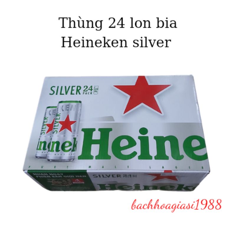NOW SHIP - Thùng 24 lon bia Heineken silver 330ml
