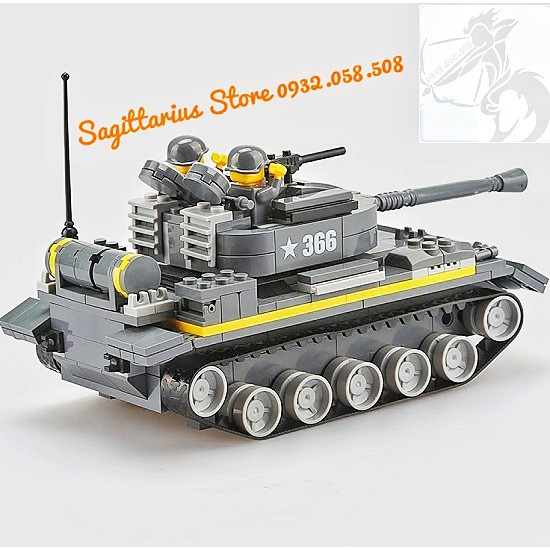 Lego Wange 3660 Lắp Ráp Xe Tăng Hạng Nặng - Heavy Tank ( 360 Mảnh )[ Hàng có sẵn ]