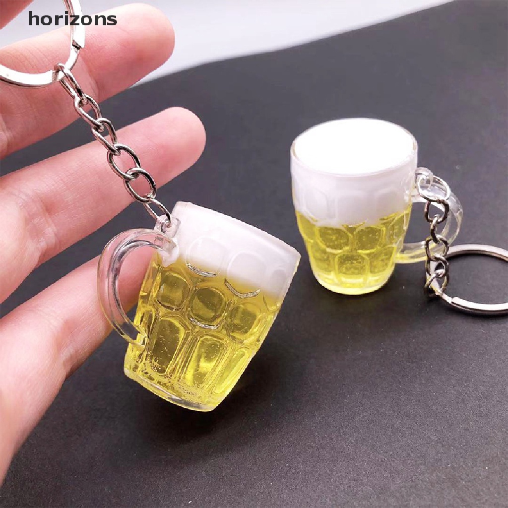 Móc khóa hình ly bia bằng nhựa resin phù hợp cho nữ/nam