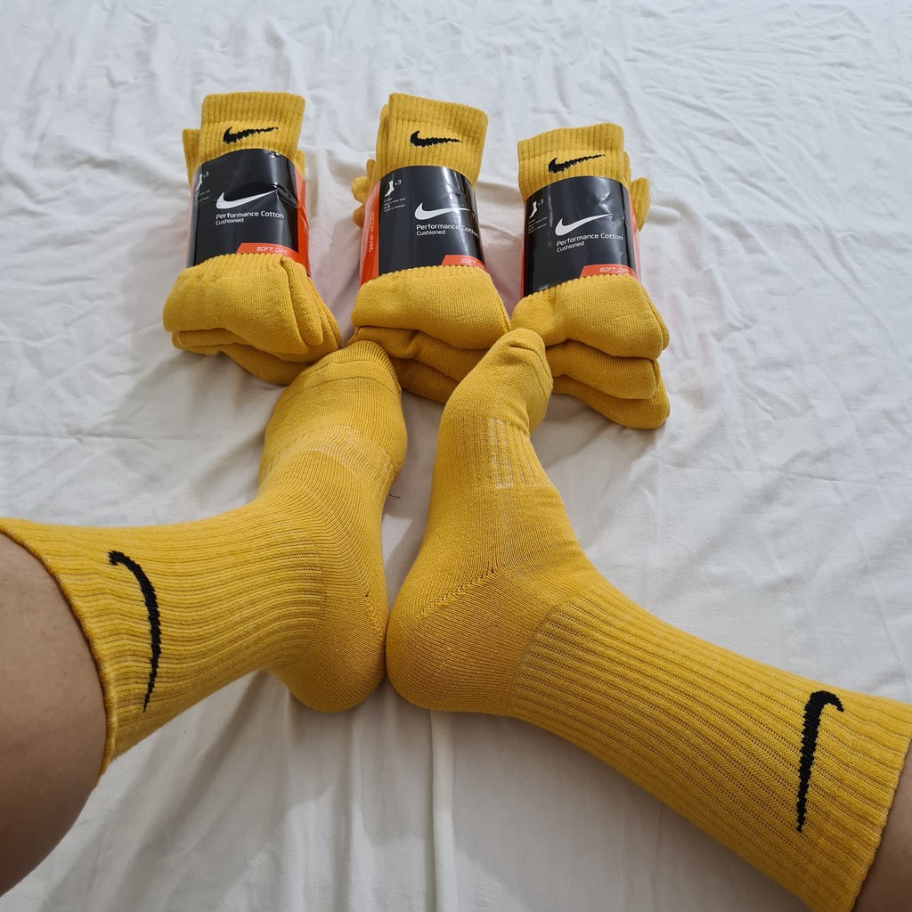 Pack 3 đôi tất thể thao Nike màu Vàng No1  - Free ship + Quà tặng Loved socks by TatsTats.vn