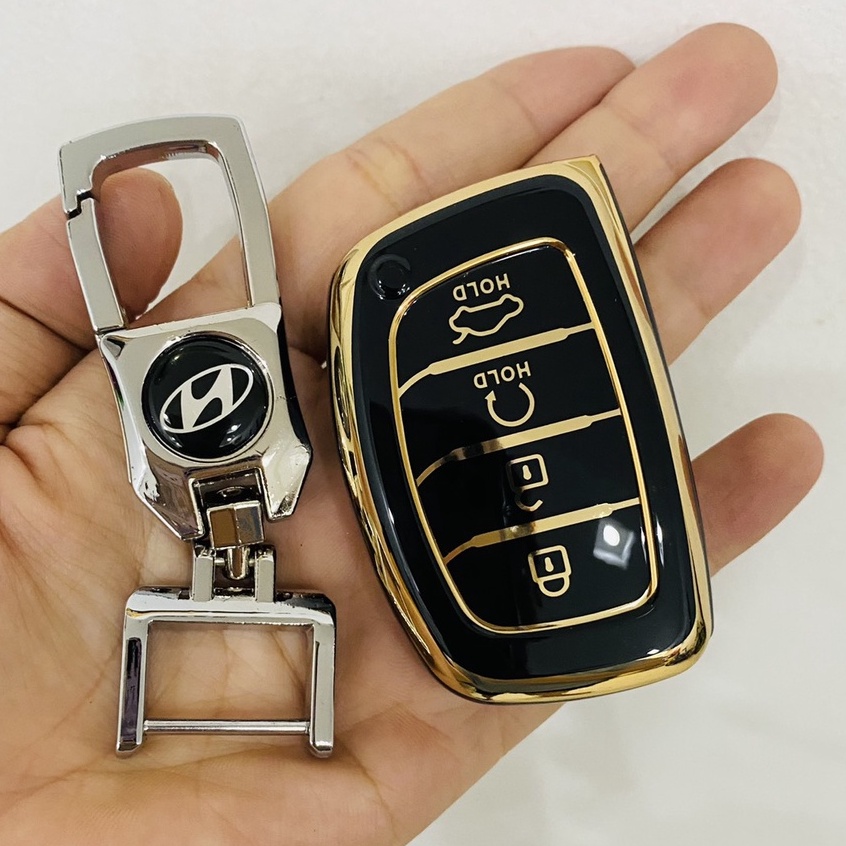 Bọc chìa khóa xe Hyundai Creta, Stargazer, Elantra 2022 2023 2024mẫu silicon tráng gương cao cấp MTGV