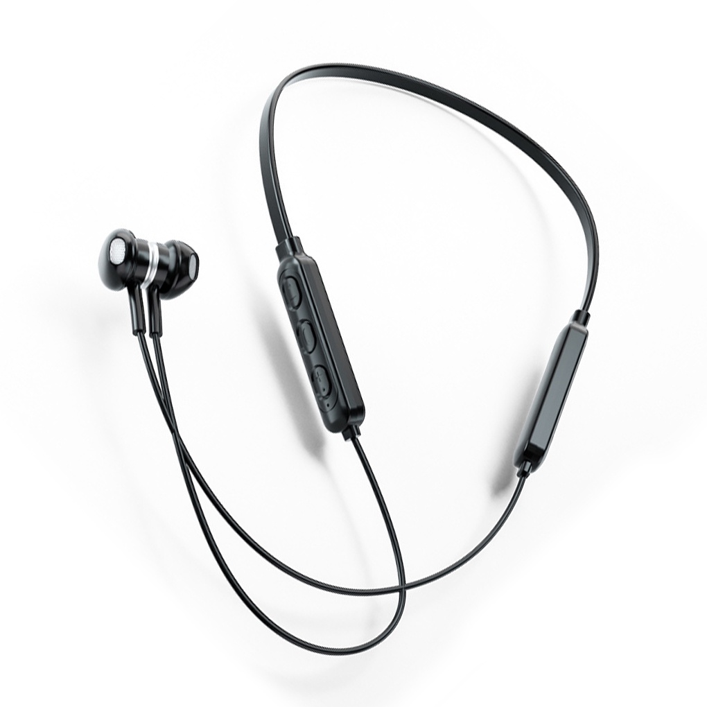 [Kitch]Neck Earbuds Bluetooth-compatible Button Control Earphone Stereo Portable Hands-free Music Walking Headset with