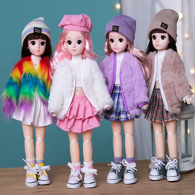 Áo Khoác Mùa Đông Màu Cầu Vồng Cho Búp Bê bjd 1 / 6 28cm