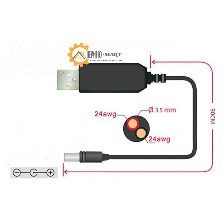 [ XẢ KHO ] 💥 Cáp chuyển đổi điện áp từ 5v sang 12v 💥 BH 12 THÁNG 💥 Cổng kêt nối 5.5mm hoặc 3.5mm