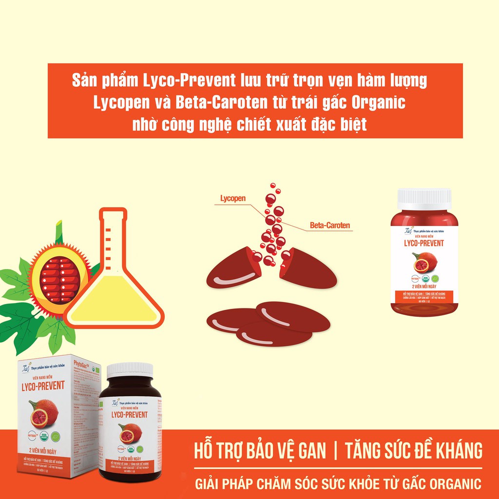 [Combo Liệu trình] Viên Tinh Chất Gấc Lyco Prevent - Sáng Mắt, Đẹp Da, Chống Lão Hoá, Bảo Vệ Gan, Tim mạch | Thế Giới Skin Care