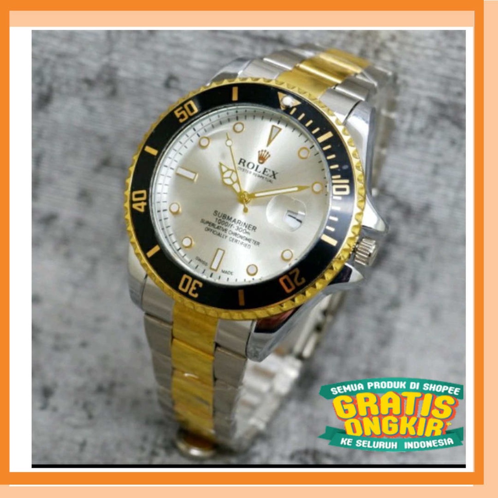 ROLEX Đồng Hồ 2 Màu Tùy Chọn 3 Giờ Chống Nước Sang Trọng Màu Vàng/Bạc/Xanh Lá/Tím Cho Nam
