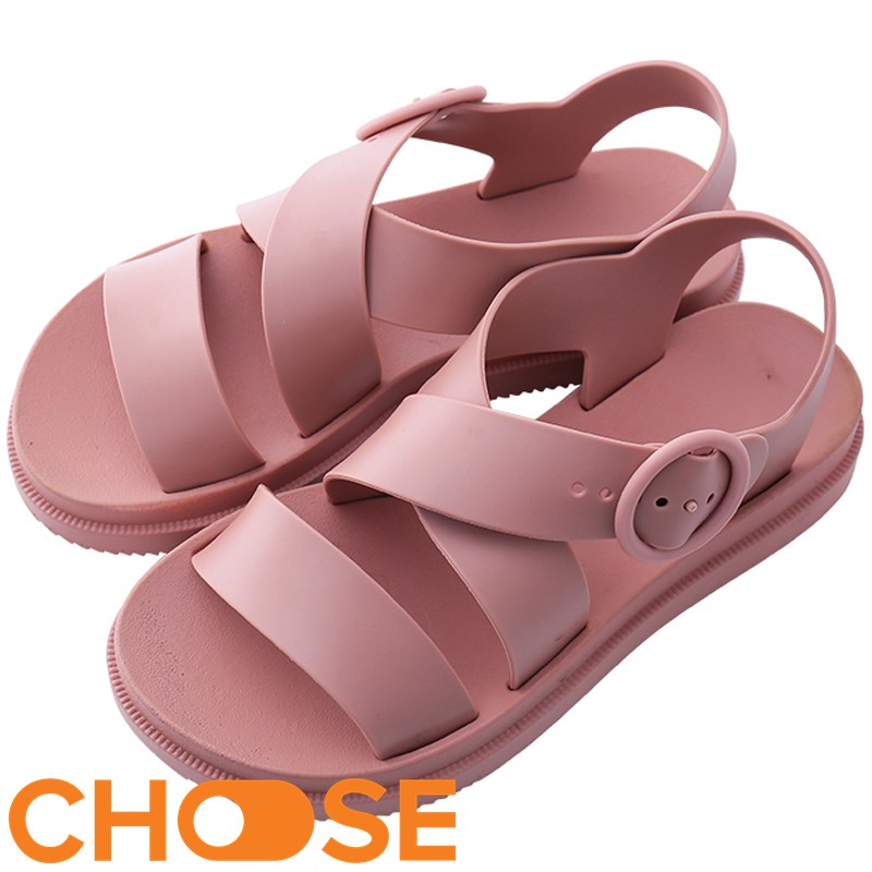 Giày Nữ Choose GIÁ RẺ Sandal CHỐNG NƯỚC Cao Su Quai Chéo