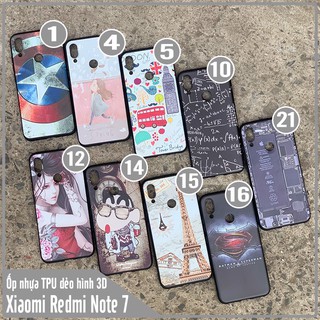 Ốp lưng Xiaomi Redmi Note 7 hình 3D nổi , nhựa TPU dẻo