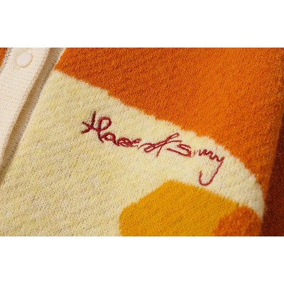 Áo khoác cardigan dệt kim cổ polo cài một hàng nút phong cách Blackpink Lisa Hàn Quốc