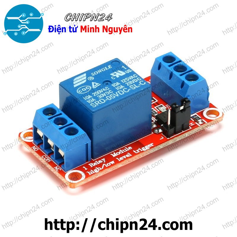 [1 CÁI] Module 1 Relay với Opto cách ly V2 (tùy chọn mức kích)