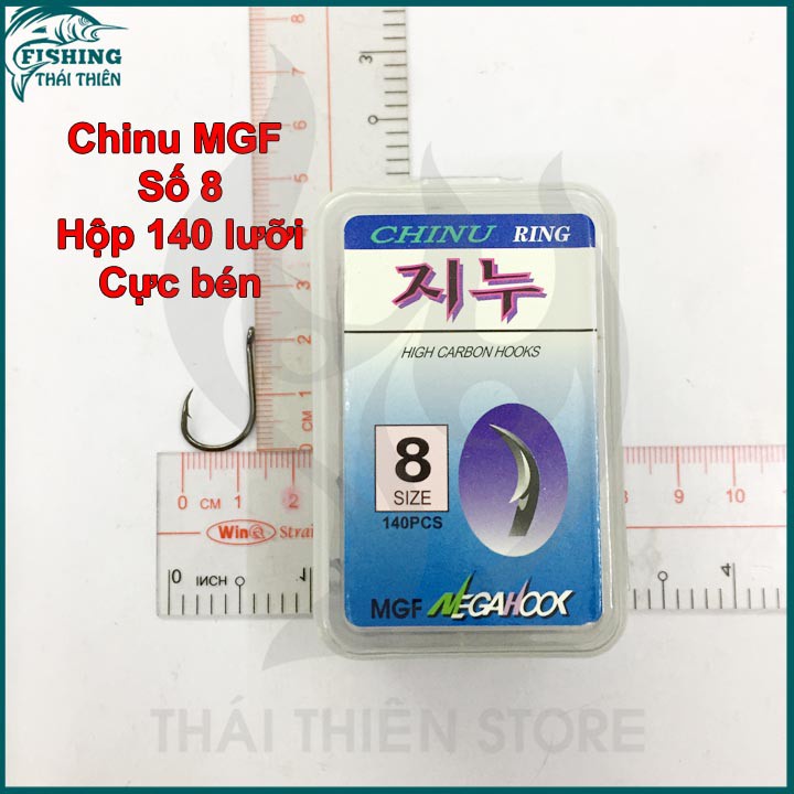 Lưỡi câu cá Chinu MGF Megahook  Hộp To Thép Nga