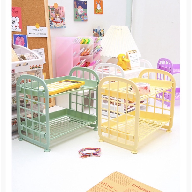 Kệ Đựng - Kệ Nhựa Mini 2 Tầng Đựng Đồ Đa Năng Siêu Xinh Sẵn Hàng 6 Màu