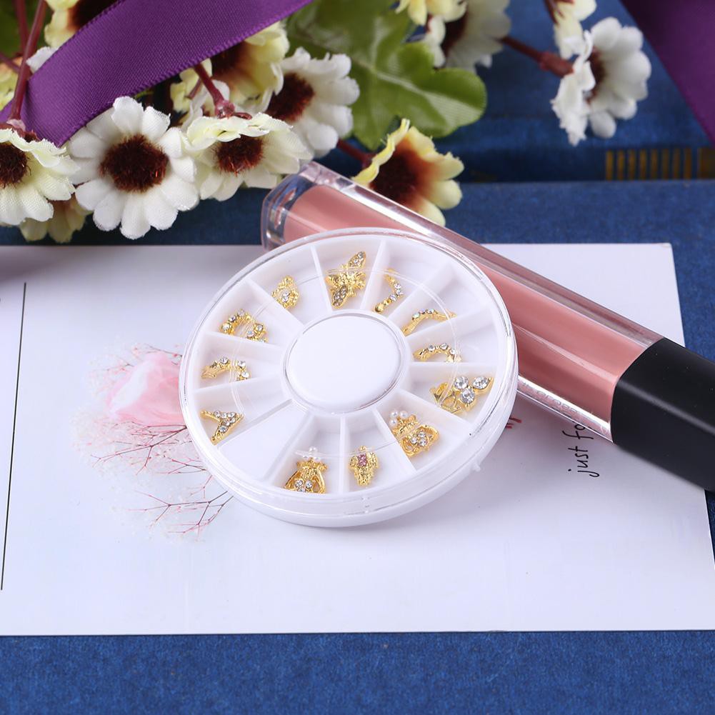 Deceble 1 Bag Nail Art Glitter Stickers Alloy Diamond Hollow Out Nail Decoration