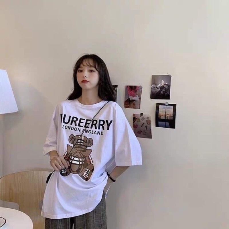 Áo Thun Nam Nữ Cổ Tròn  Unisex Form Rộng Streetwear Gấu B R☘Phông Basic Cotton Oversize Giá Rẻ