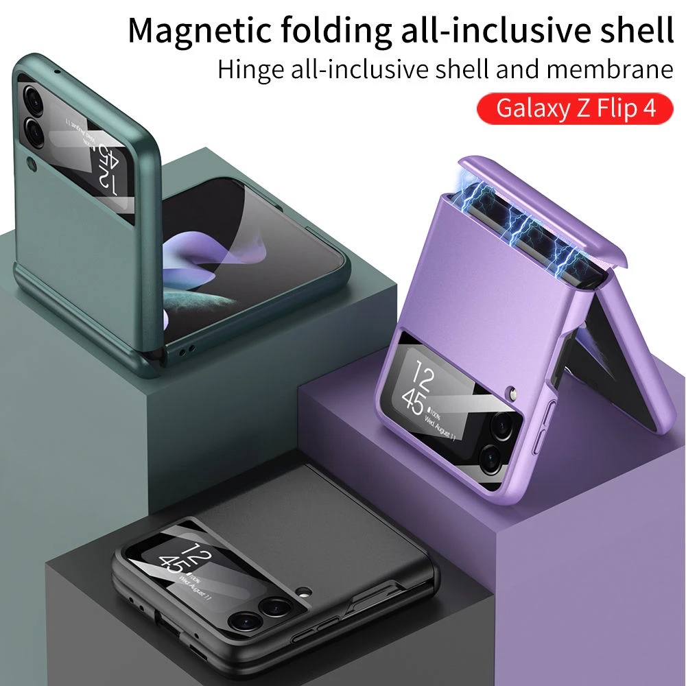 Ốp Điện Thoại Mặt Kính Siêu Mỏng Chống Sốc Mặt Nhám Từ Tính Cho Samsung Galaxy Z Flip 4