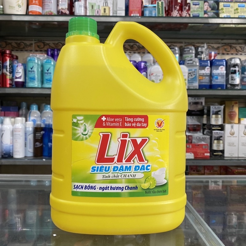 Nước rửa chén Lix siêu đậm đặc chiết xuất chanh can 3,6kg