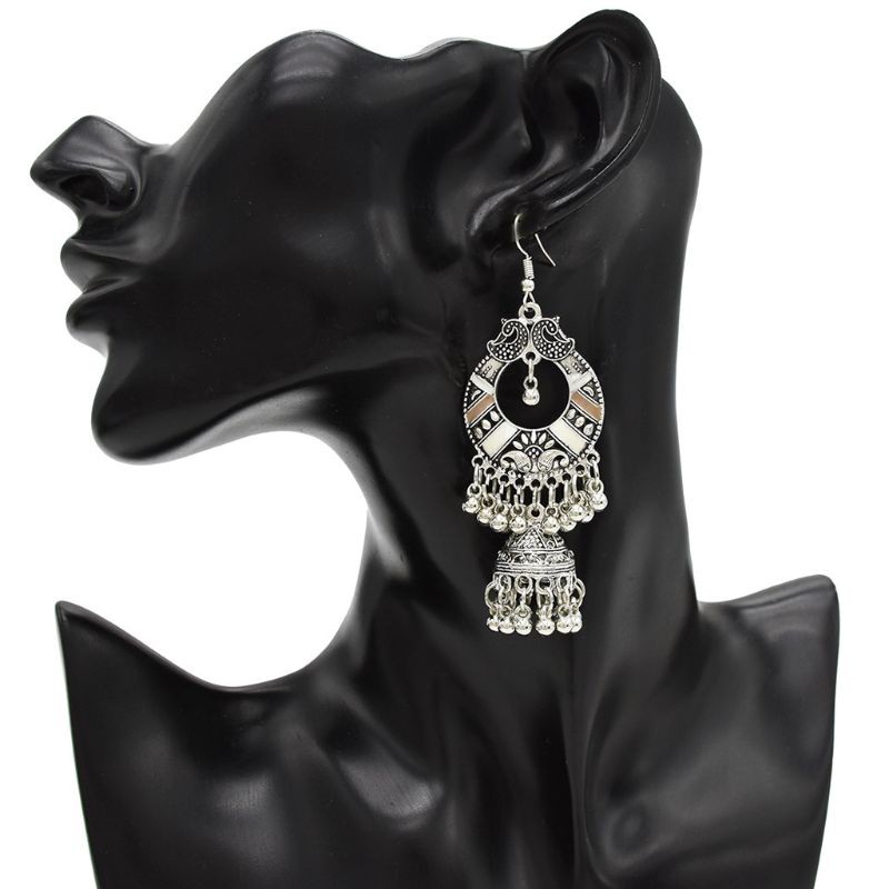 Khuyên tai kim loại phong cách Thổ dân Ấn độ thời trang cho nữ