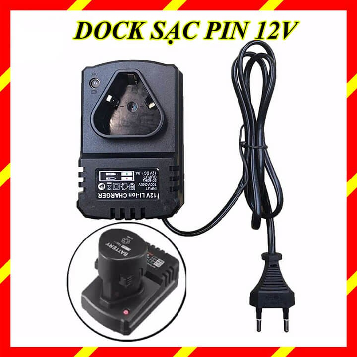 Đế sạc pin máy khoan cầm tay Makita dewalt Autuo pin 12V li-ion tự ngắt, dock sạc pin máy khoan cầm tay