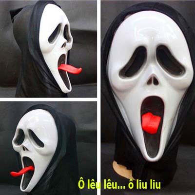 MẶT NẠ LÈ LƯỠI ĐỎ HALLOWEEN hóa trang có vải trùm đầu dùng cho  trung thu,sự kiện,lễ hội,barber shop độc đáo