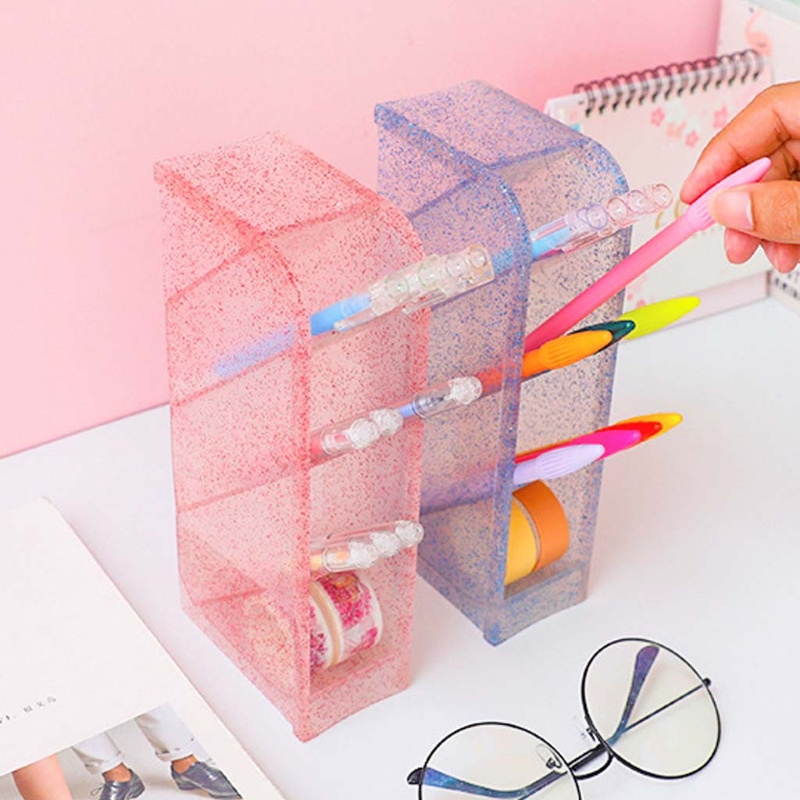 Giá Đỡ Cọ Trang Điểm 4 Ngăn Bằng Nhựa Bền Sức Chứa Lớn