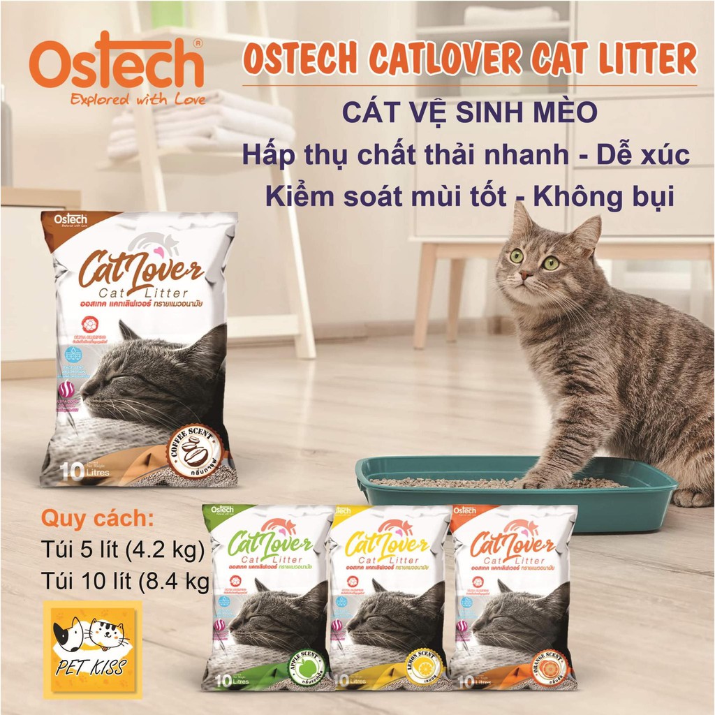 [Hà Nội] CÁT VỆ SINH MÈO OSTECH CATLOVER CAT LITTER - Chính Hãng