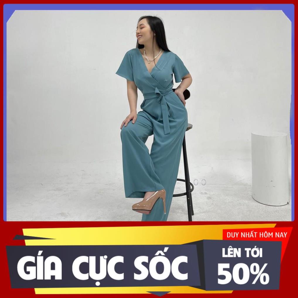 Bộ Thiết kế JUM áo liền quần, cổ áo chữ V sang chảnh ✦ Ống quần xuông mẫu HOT HIT siêu đẹp, siêu xịn ღ ཾ