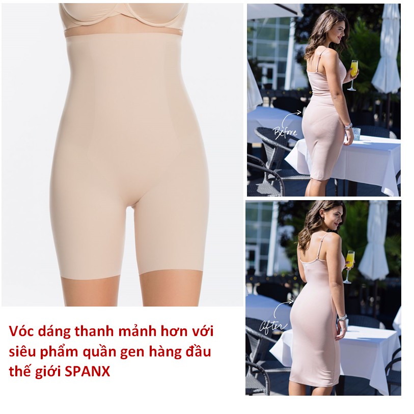 Quần gen Spanx lưng cao siêu mỏng không đường may