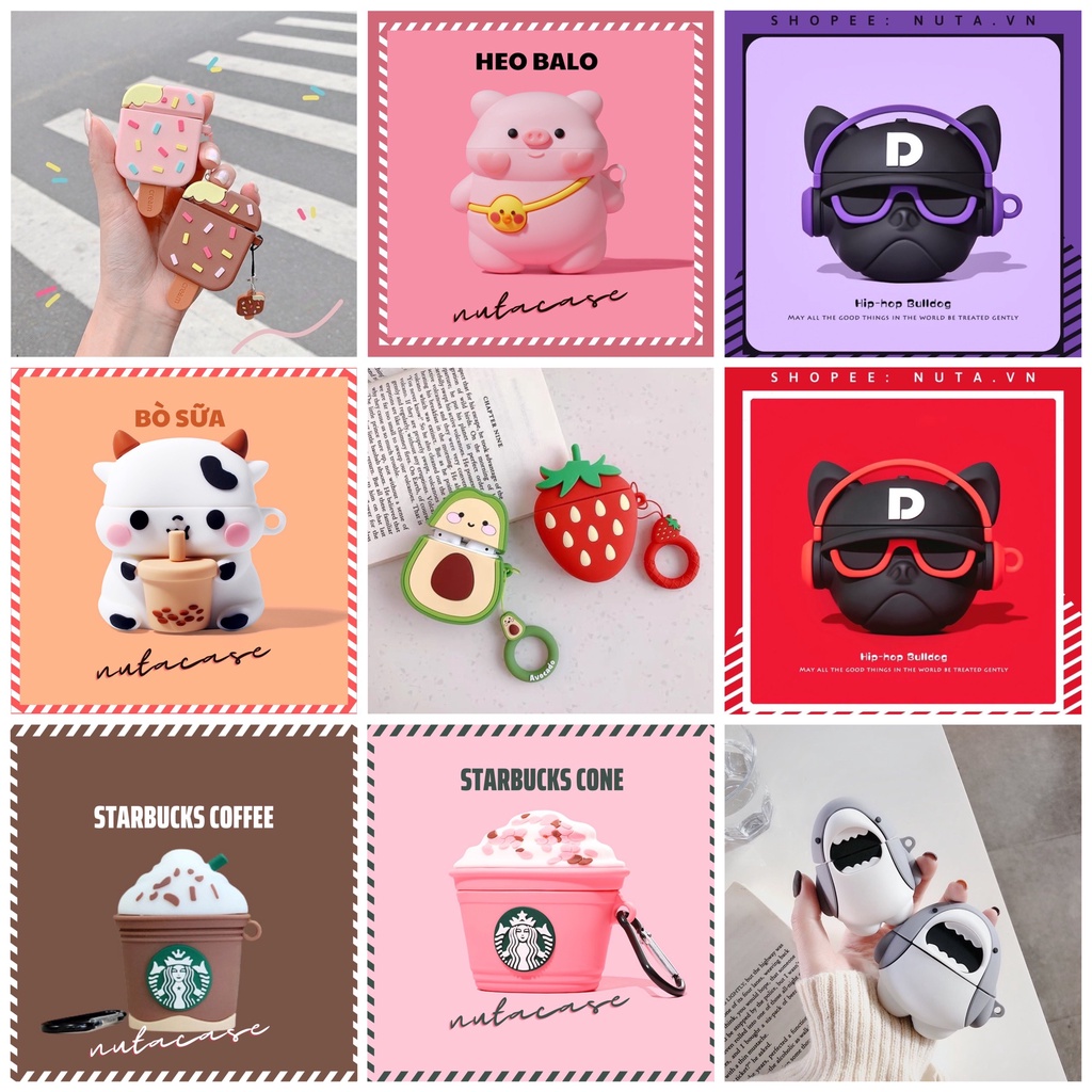 CASE AIRPOD 3 Vỏ bảo vệ tai nghe bluetooth Airpods bằng Sillicone dẻo, ốp Case cute - NUTACASE