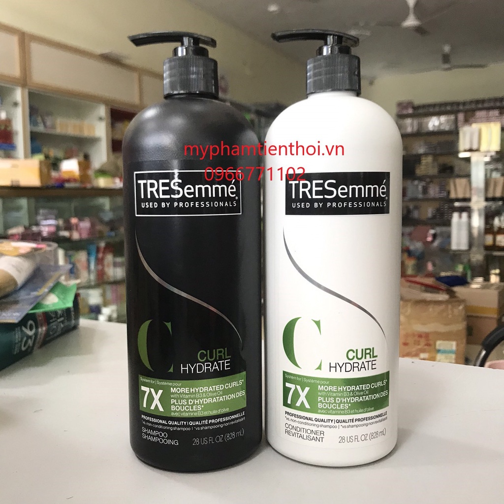 TRESemme Bộ Dầu Gội Xả 7X 828+828ml Đen Xanh Tóc Uốn