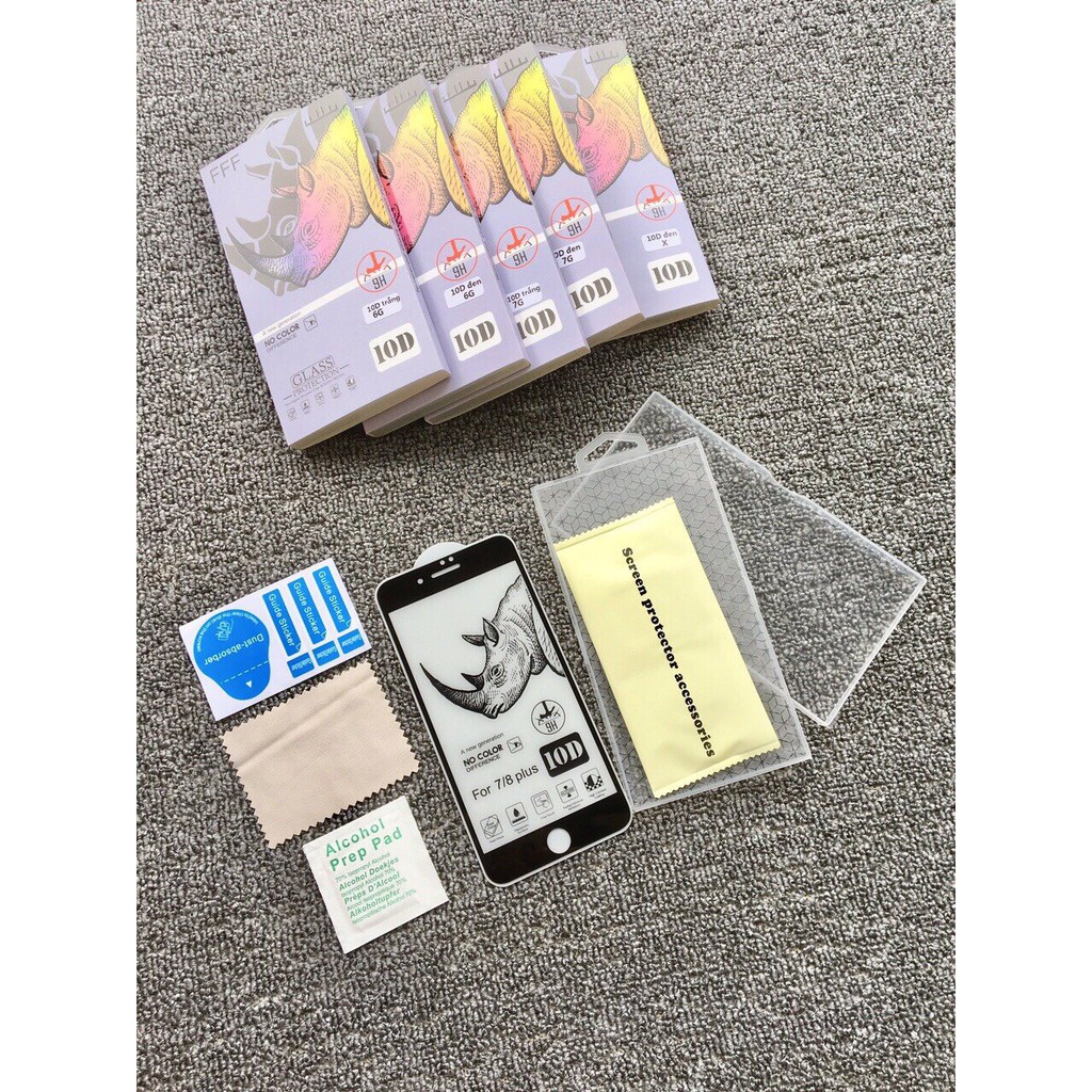 KÍNH CƯỜNG LỰC FULL MÀN 10D Chính Hãng RHINO LOẠI 1 IPHONE Xs Max X 8plus 7plus 8 7 6splus 6plus 6s 6 (Có Video Thật) | BigBuy360 - bigbuy360.vn