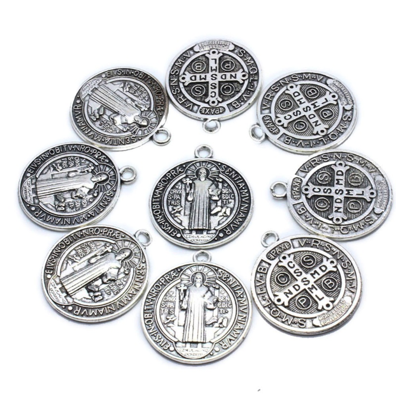 Whi Set 10 Thánh Benedict Evil Để Bảo Vệ Medal Thiết Kế Cầu Nguyện Patron Saint Cho Học Sinh Châu Âu Tuyệt Vời G