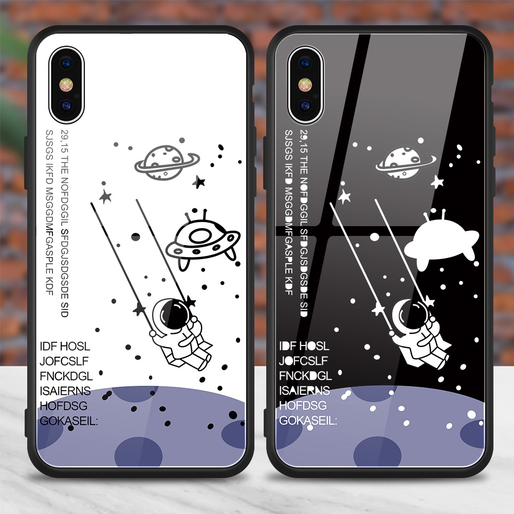 Ốp điện thoại mặt kính cường lực họa tiết độc đáo cho iPhone 6 6s 6+ 6s+ 7 8 7+ 8+ X Xs Xr Xsmax