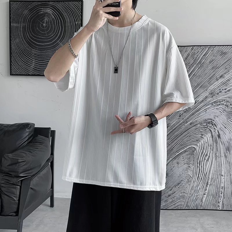 áo phông nam phong cách Hàn Quốc áo thun nam lụa bông áo thun tay lỡ thời trang áo phông form rộng áo thun kiểu nữ