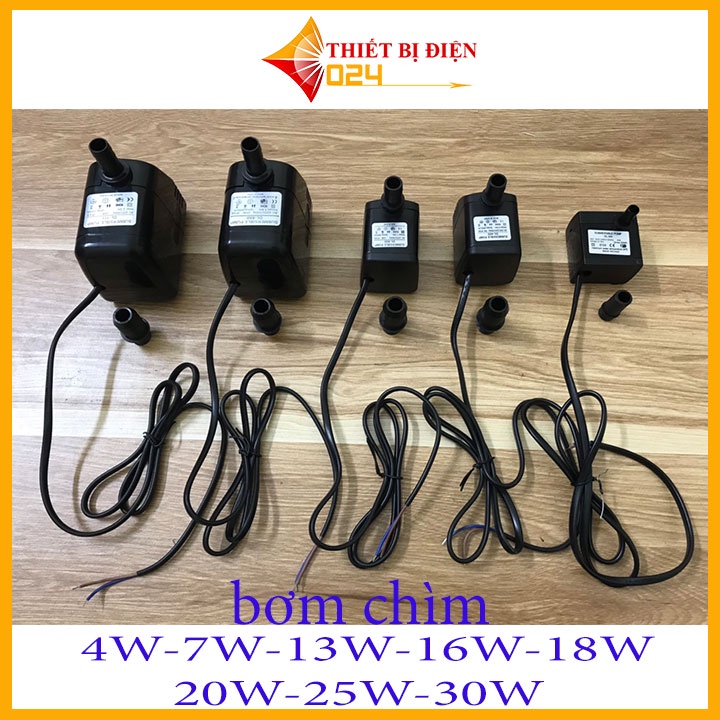 Bơm chìm mini 4W 8W 13W 16W 18W 25W - 220V quạt điều hoà hơi nước - bể cá thủy cảnh