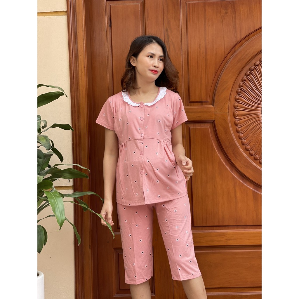 Bộ đồ bầu  LỬNG IN HÌNH SAO chất cotton siêu sịn mịn mặc bầu và sau sinh BL812