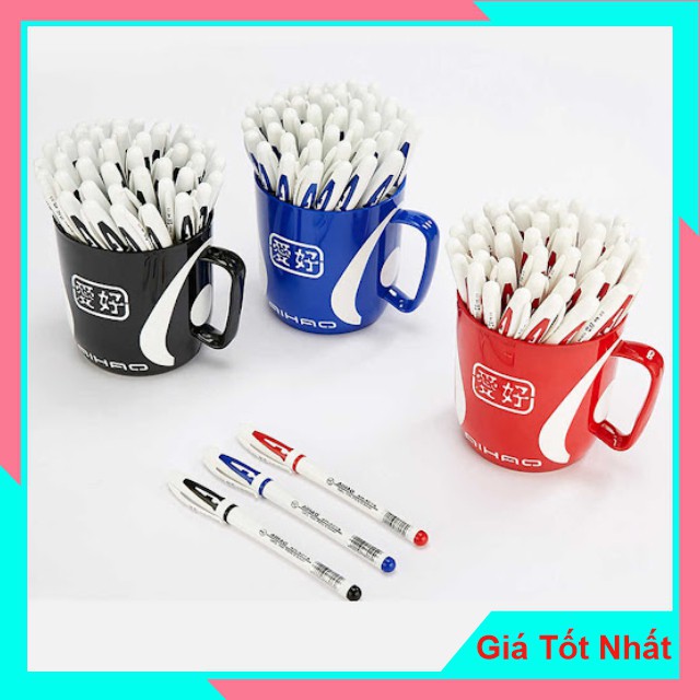Bút Bi Nước Chữ A Aihao AH801A - Mực màu đậm, Viết trơn, Mực ra đều và liên tục
