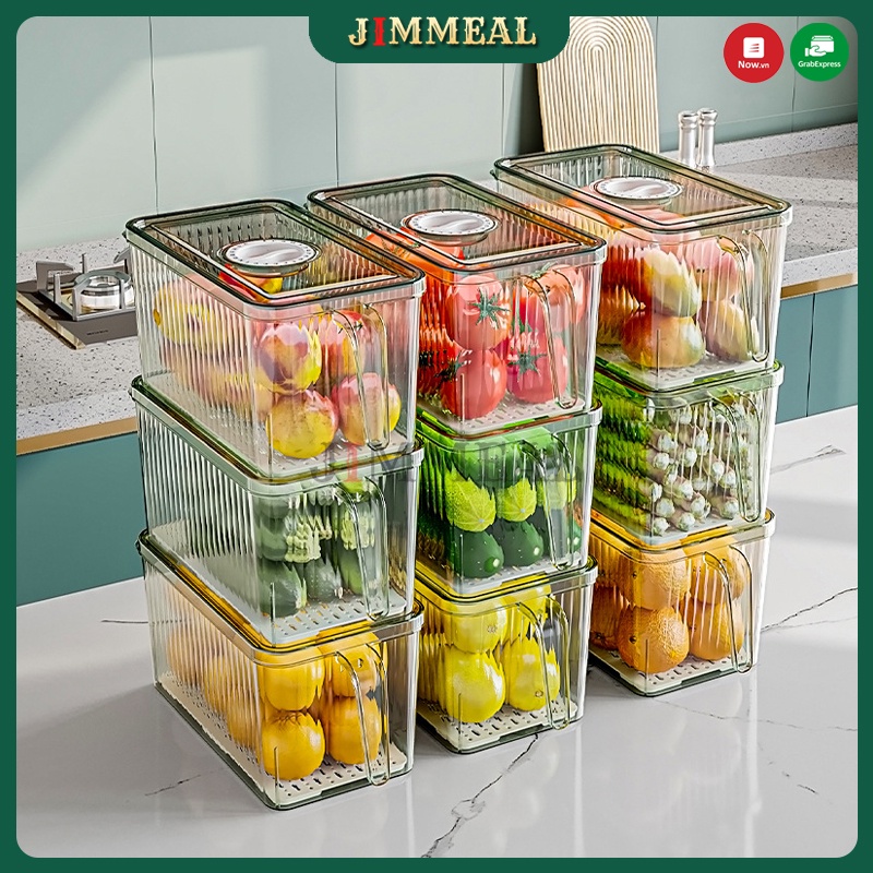 Hộp Nhựa Đựng Thực Phẩm Tủ Lạnh Có Tay Cầm Tiện Lợi Đa Năng Hộp Chưa Thực Phẩm