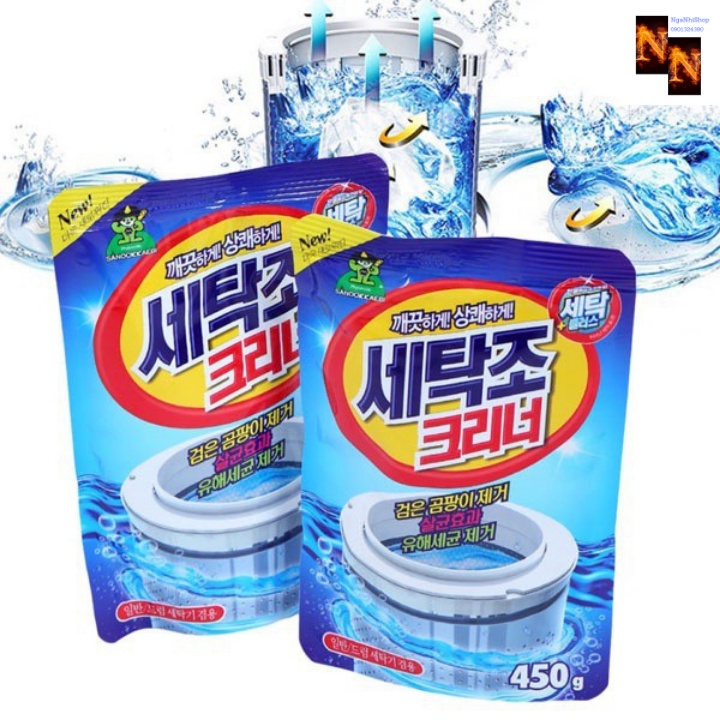 Bột Tẩy Vệ Sinh Lồng Giặt Hàn Quốc Loại Bỏ Cặn Bẩn Và Diệt Khuẩn Gây Mùi Hôi