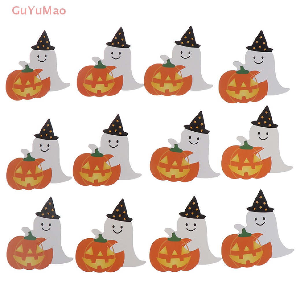 Bộ 50 Thẻ Giấy Hình Ma Bí Ngô Kẹo Kẹo Mút Halloween