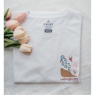 Áo thun in trắng đen cotton 🍄Cottagecore 🍄