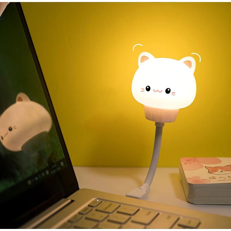 Đèn Ngủ Hình Thú CUTE Dễ Thương, Ánh Sáng Vàng, Đầu Cắm USB, Dành Cho Bé