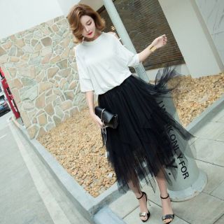 CHÂN VÁY LƯỚI XÒE CÔNG CHÚA MIDI