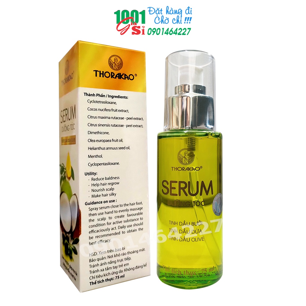 Serum Dưỡng Tóc 75ml Thorakao giảm rụng tóc, ĐẶC BIỆT: giúp tóc mọc lại.