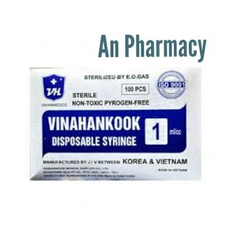 Hộp 100 cây bơm kim tiêm 1cc vinahankook