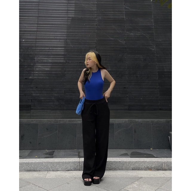Áo Bodysuit Nữ Sát Nách Cổ Tròn Thun Gân Borip Resty
