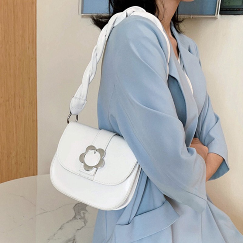 Túi Đeo Chéo Màu Trơn Thời Trang Đơn Giản Cho Nữ