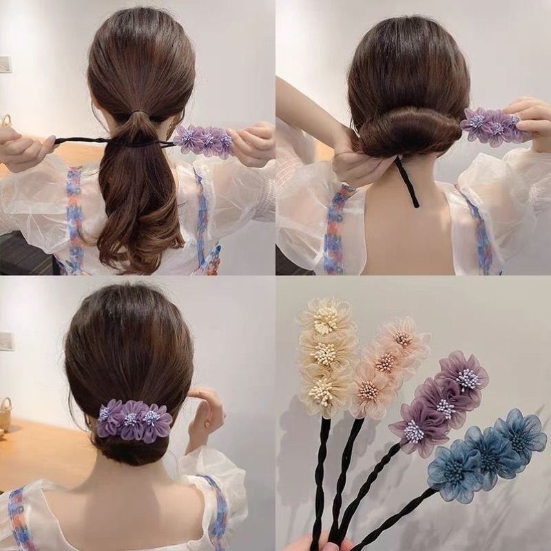 Dụng Cụ Búi Tóc Đính Hoa Xinh Xắn Dành Cho Nữ